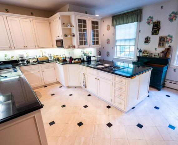 We restored & polished the marble floors & granite counters