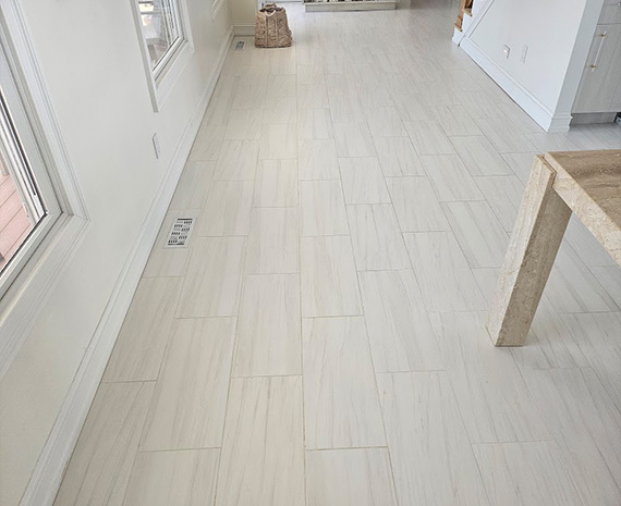 Even looking grout lines on tile floor