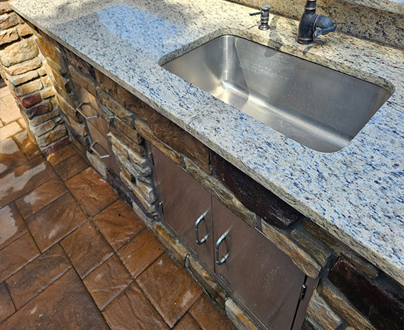 Linwood granite counter is shined
