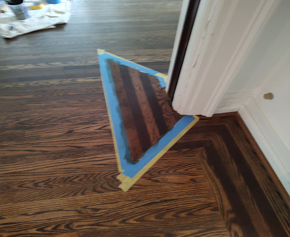 Walnut edge repair done