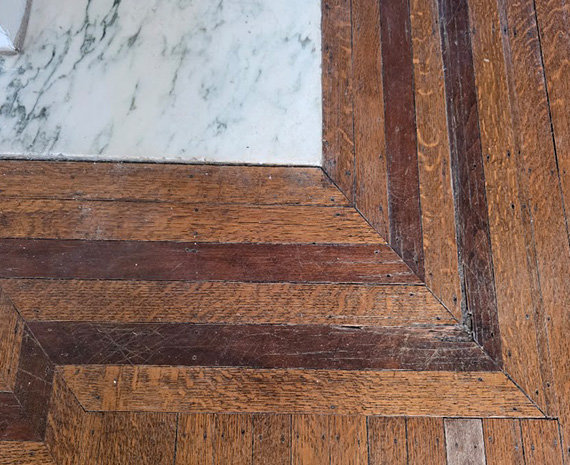 walnut edge trim is worn out