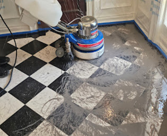 Grinding a marble floor in Riverton