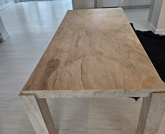 marble needs rehoning & polishing
