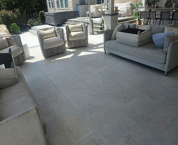 porcelain patio grout repaired & waterproofed