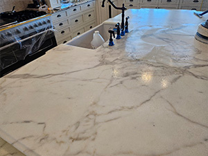 marble island during diamond grinding