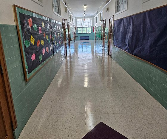 VCT floor rewaxed Merchantville's St Peter School