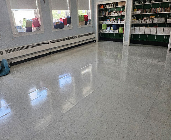 What our strip & wax process achieves for VCT shine restoration