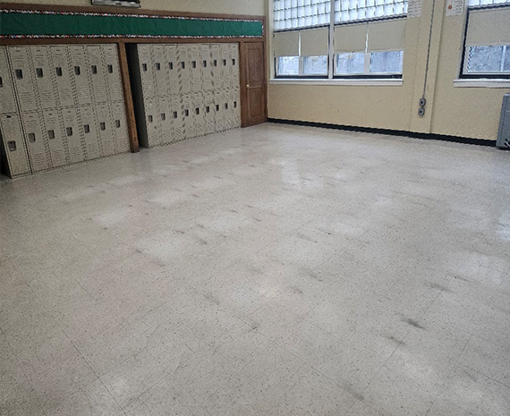 Dirt & wax on VCT will remain with scrub & wax treatment