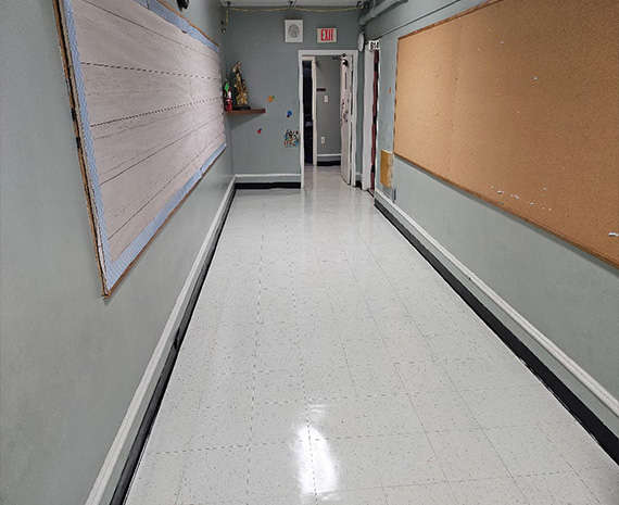 Consistently brilliant white VCT no longer is dull and drab at Mertchantville's St Peter School