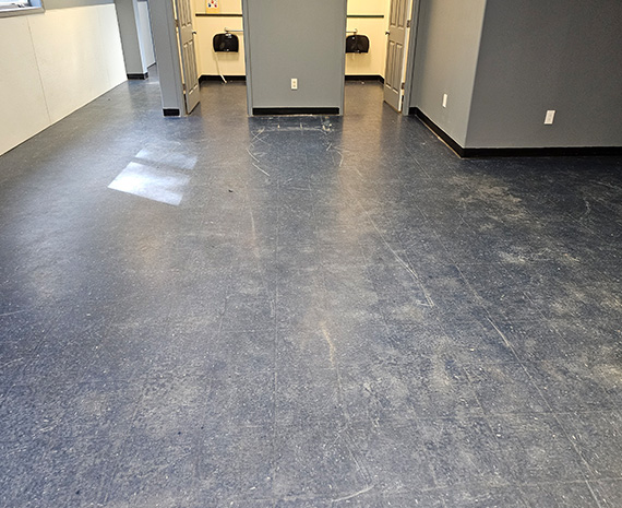 Bayville gym lobby worn finish VCT