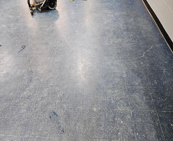 Blue VCT Floor's Wax Needs to be removed