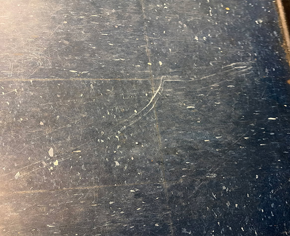 VCT floor scratch before stripping