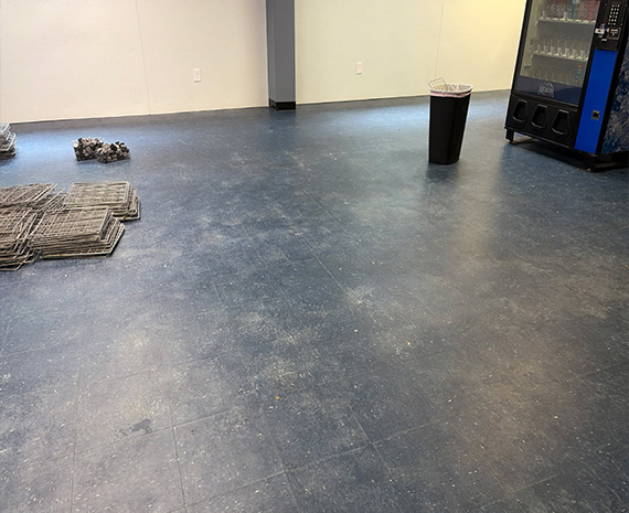 Bayville lobby vending area VCT dull before stripping